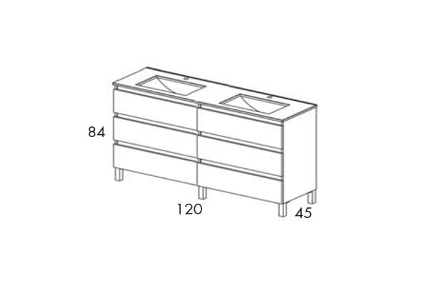 Conjunto mueble de baño Box Viso croquis 12