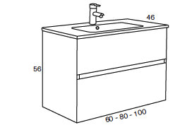 Conjunto mueble de baño Kubik Sanchis croquis 5