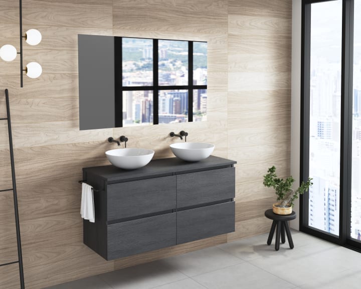 Mueble de baño con encimera de madera Roma Bruntec principal 2