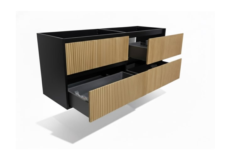 Mueble de baño madera maciza con encimera de madera Alpes 18 Bruntec detalle 9