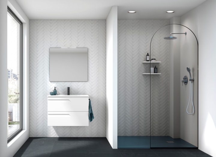 Conjunto mueble de baño fondo reducido 39 cm Vitale Royo ambiente 12