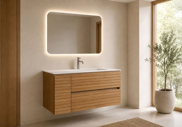 Conjunto Mueble de baño Alpes 21 Bruntec con lavabo Solid Surface principal 1