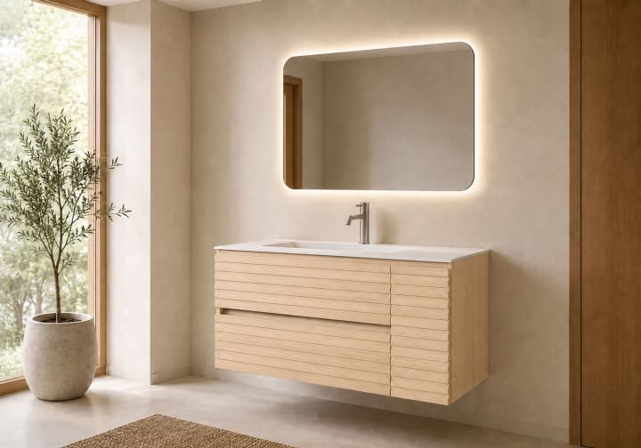 Conjunto Mueble de baño Alpes 21 Bruntec con lavabo Solid Surface principal 2