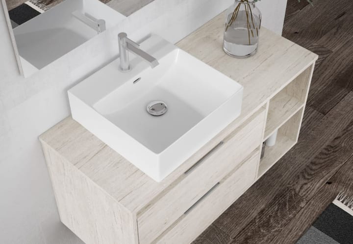 Mueble de baño con encimera de madera Atlanta Bruntec detalle 3