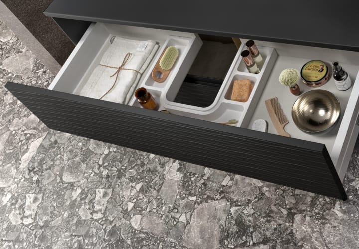 Mueble de baño con encimera de resina Sahara Coycama detalle 15