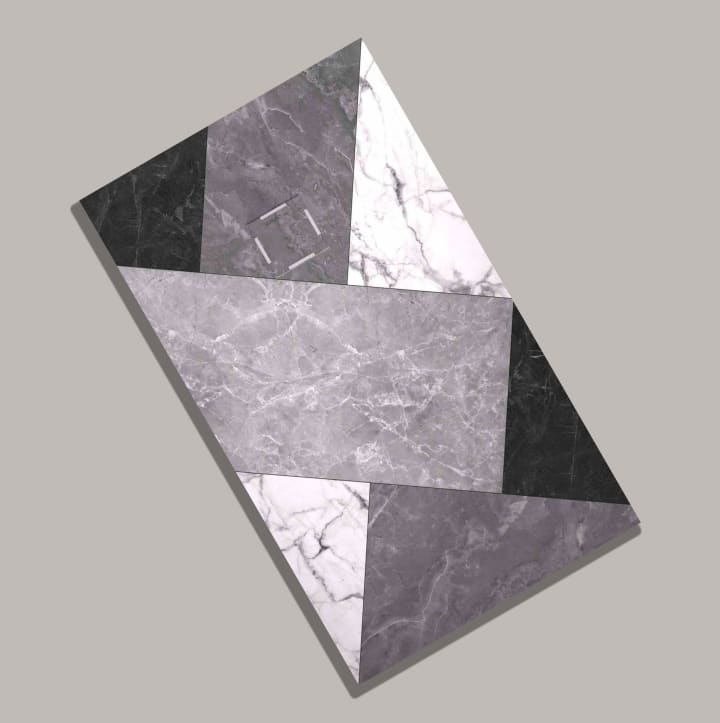 Platos de ducha de resina decorados Design 3D Mosaico Bruntec opción 10