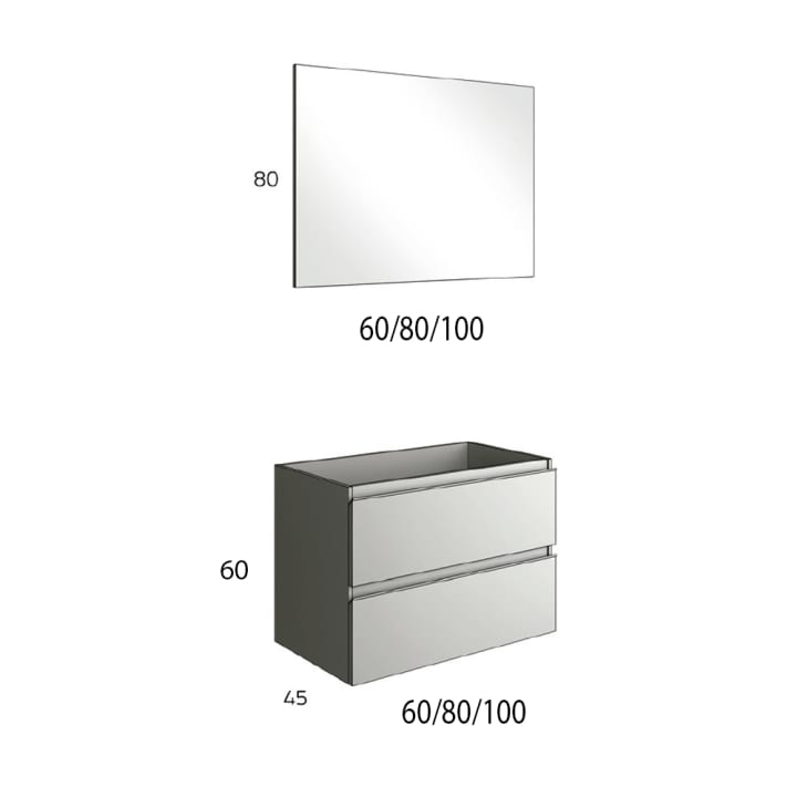 Conjunto mueble de baño Basic Bruntec croquis 5