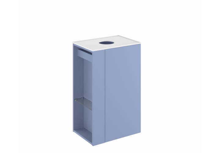 Mueble de baño con encimera solid surface fondo reducido Bassi Royo principal 9