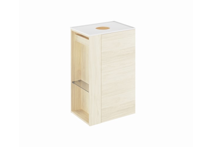 Mueble de baño con encimera solid surface fondo reducido Bassi Royo principal 5