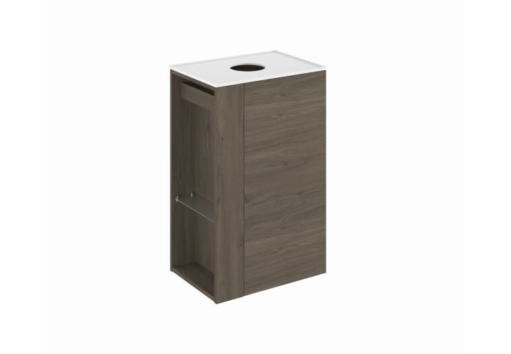 Mueble de baño con encimera solid surface fondo reducido Bassi Royo principal 1
