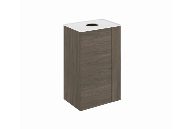 Mueble de baño con encimera solid surface fondo reducido Bassi Royo principal 2
