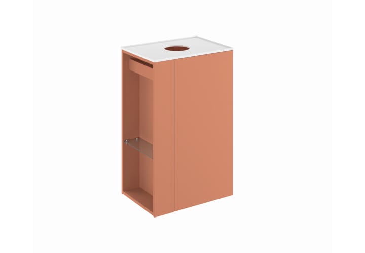Mueble de baño con encimera solid surface fondo reducido Bassi Royo principal 11
