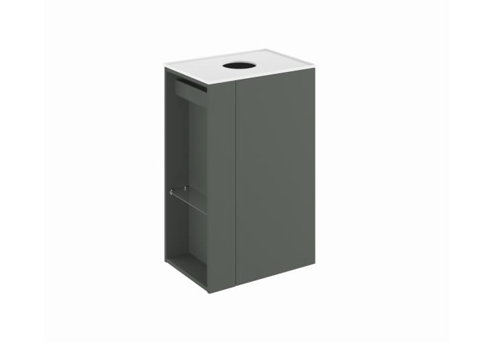 Mueble de baño con encimera solid surface fondo reducido Bassi Royo principal 3