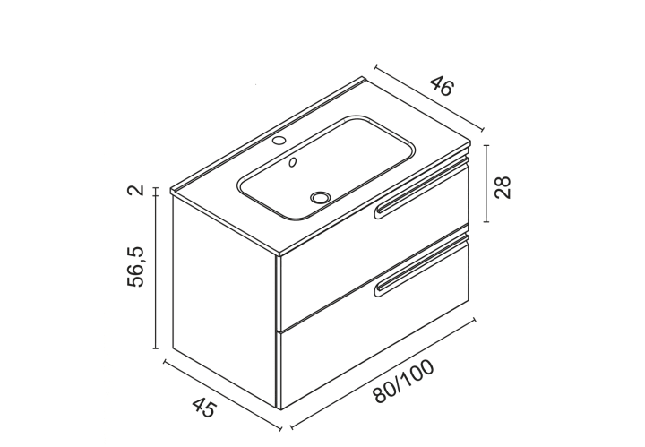Conjunto mueble de baño Econic Royo croquis 8