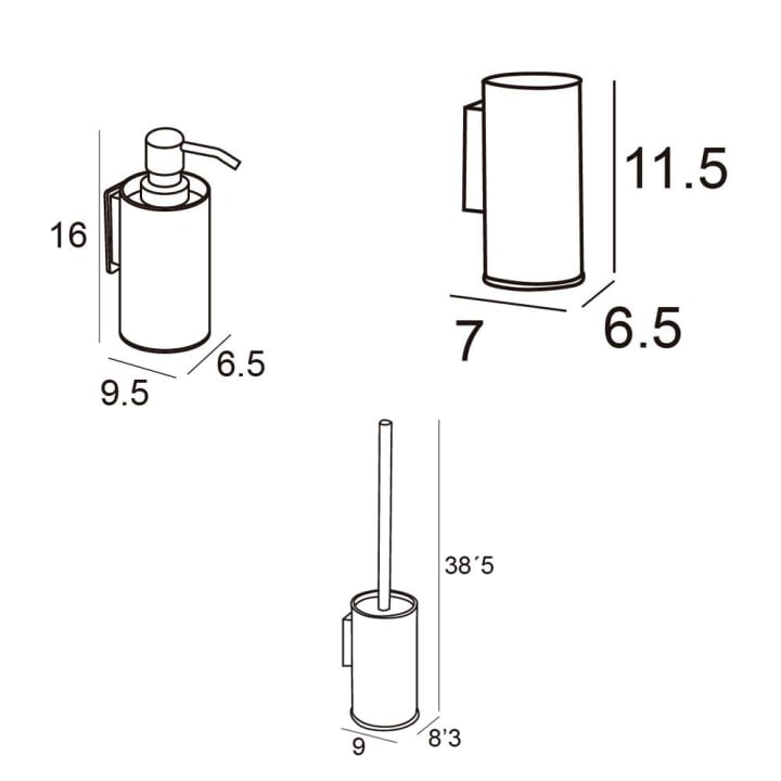 Conjunto accesorios de baño Eco Manillons Torrent croquis 4