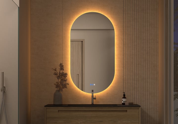 Espejo de baño con luz LED Denia Bruntec principal 2