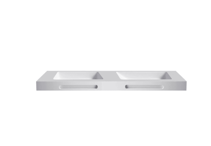 Lavabo suspendido doble seno Ibiza Bruntec detalle 1