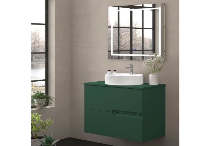 Mueble de baño con encimera piedra compactada mismo color Lia Bruntec colores principal 7