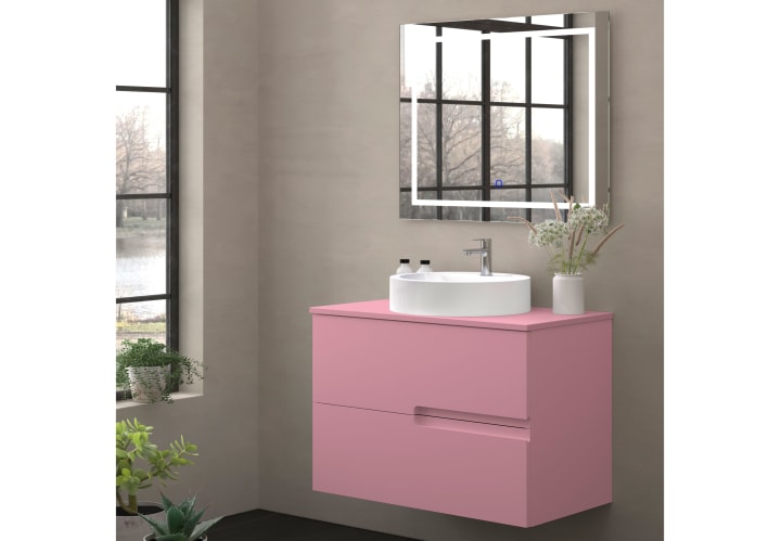 Mueble de baño con encimera piedra compactada mismo color Lia Bruntec colores principal 9