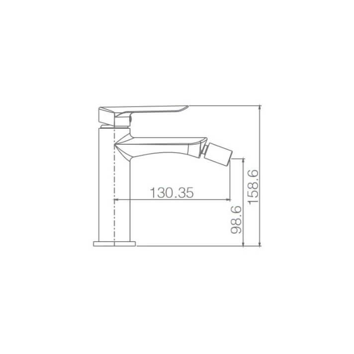 Grifo de bidé Ural Imex croquis 3