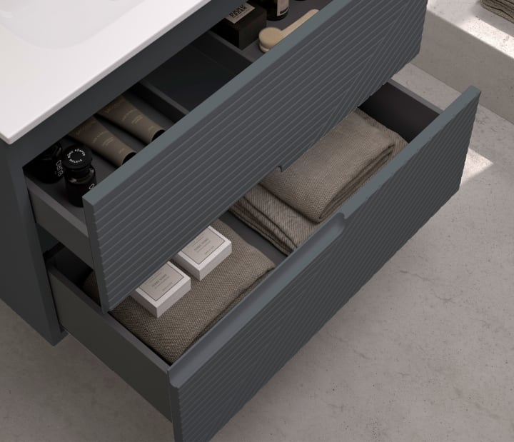 Mueble de baño con encimera de madera Limo Bruntec colores detalle 11