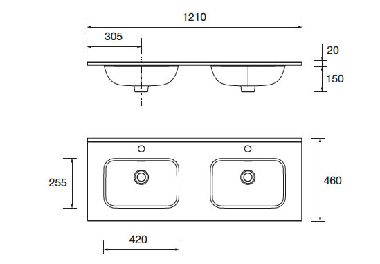 Conjunto mueble de baño Noja Salgar croquis 14