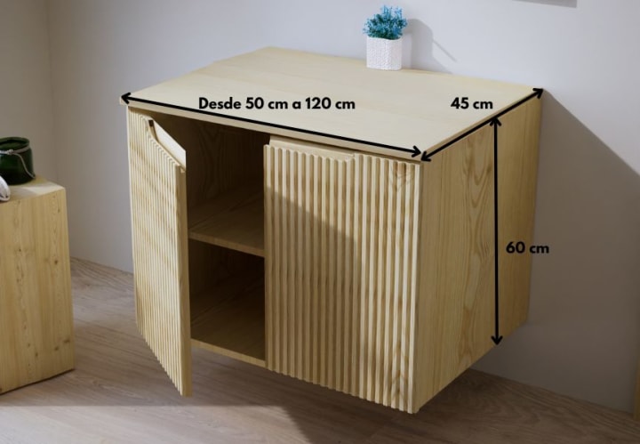 Mueble de baño de madera maciza Alpes 14 Bruntec croquis 6