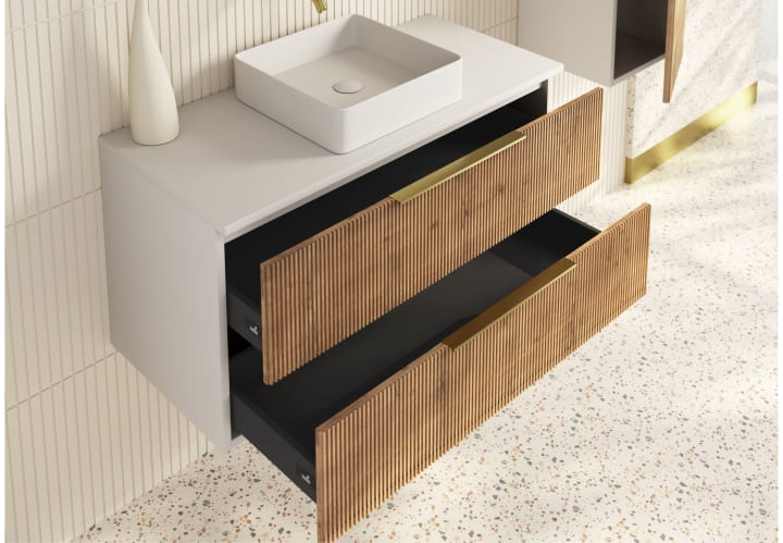 Mueble de baño con encimera de solid surface Soho Bruntec detalle 4