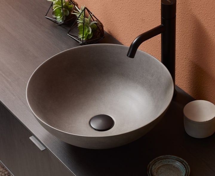 Lavabo sobre encimera Microcement Bathco ambiente 4
