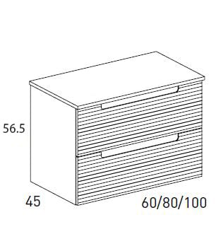 Mueble de baño con encimera HDF Compatech Kyoto Visobath croquis 12