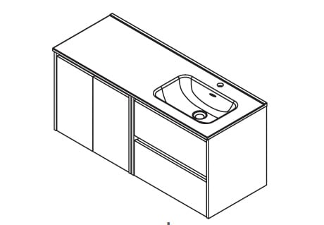 Conjunto mueble de baño Noja Salgar croquis 13