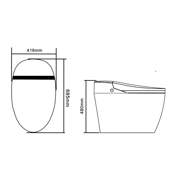 Inodoro japonés inteligente Yaiza Plus Nashi croquis 11