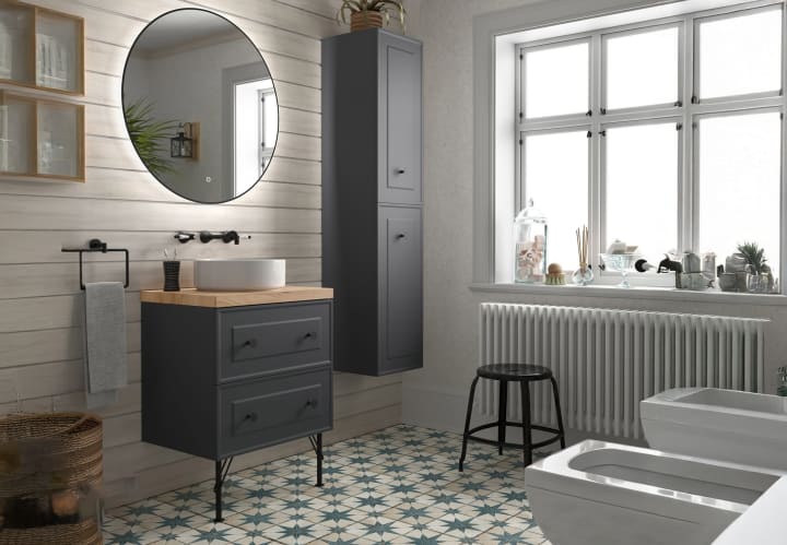 Mueble de baño con encimera de madera Renoir vintage Salgar principal 4