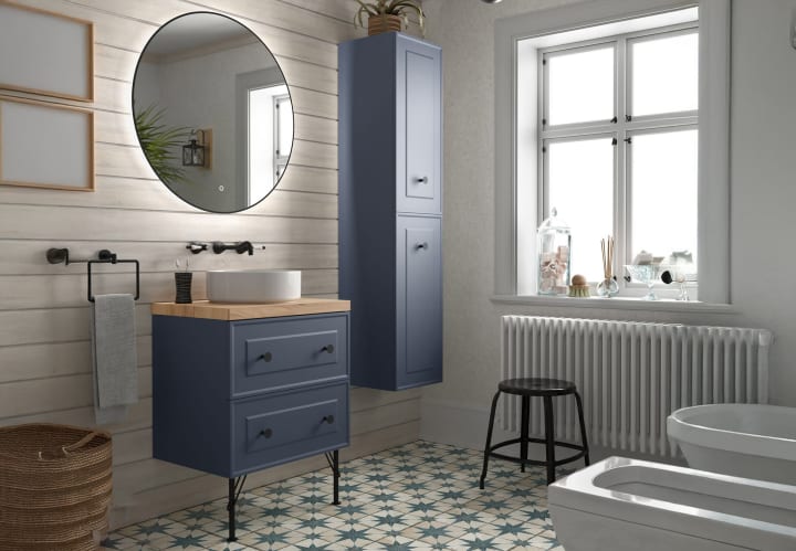 Mueble de baño con encimera de madera Renoir vintage Salgar principal 2