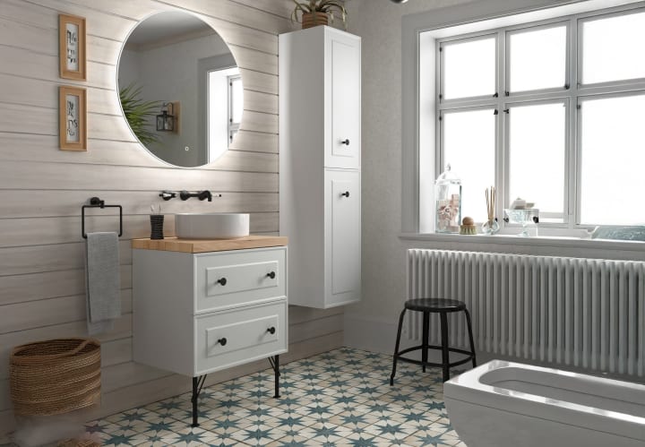 Mueble de baño con encimera de madera Renoir vintage Salgar principal 6