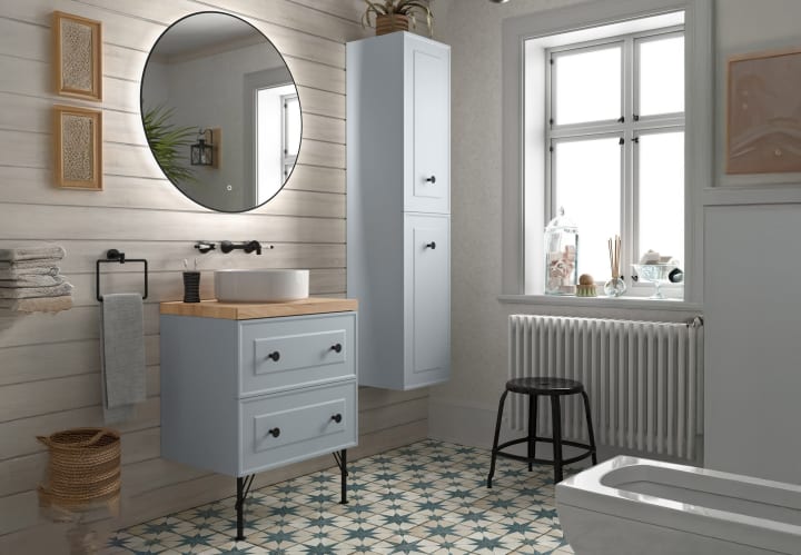 Mueble de baño con encimera de madera Renoir vintage Salgar principal 3