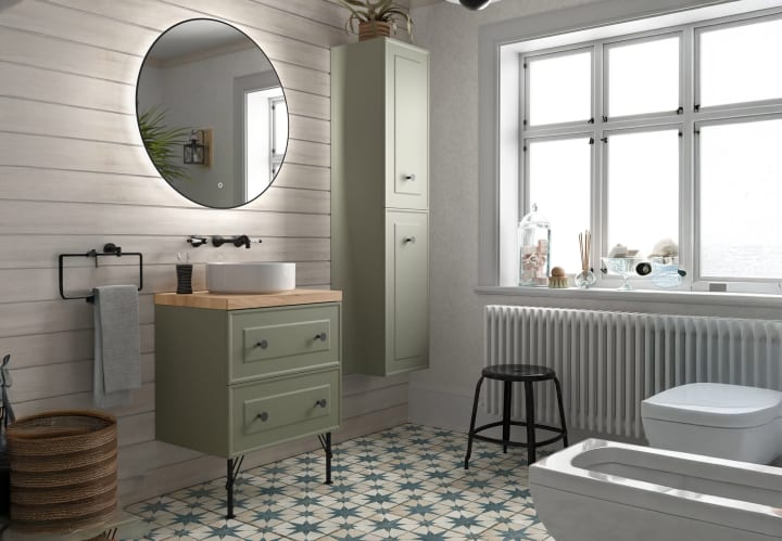 Mueble de baño con encimera de madera Renoir vintage Salgar principal 1