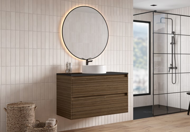 Mueble de baño con encimera Piedra Compactada negra Artemisa Bruntec principal 9