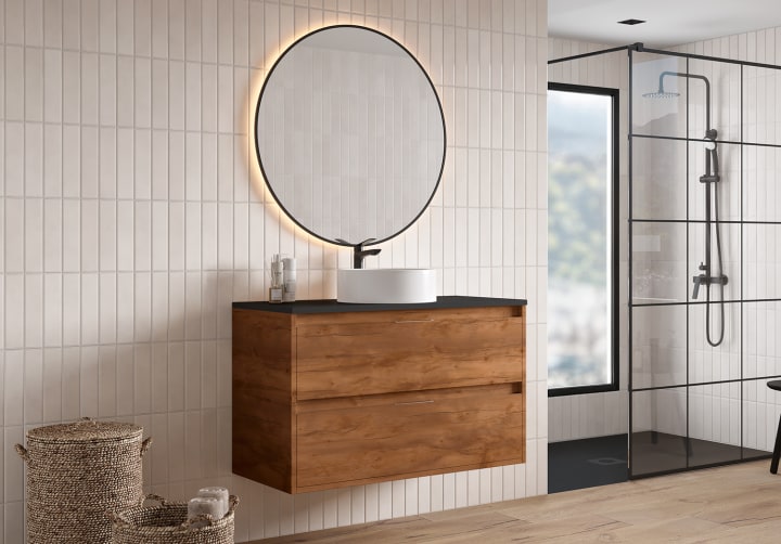 Mueble de baño con encimera Piedra Compactada negra Artemisa Bruntec principal 8