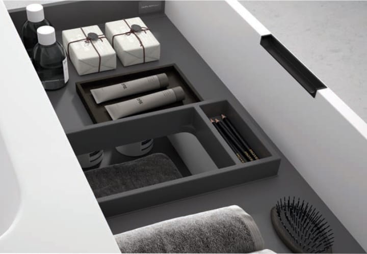 Mueble de baño con encimera Piedra Compactada negra Artemisa Bruntec detalle 10