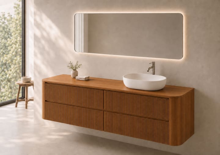 Mueble de baño con encimera de madera Duna Bruntec principal 4
