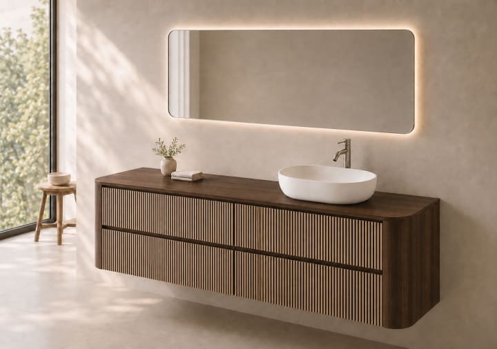 Mueble de baño con encimera de madera Duna Bruntec principal 8