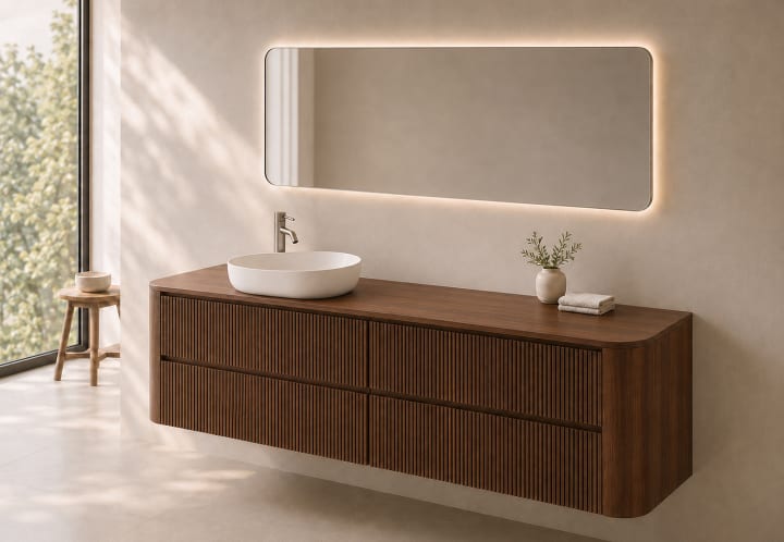 Mueble de baño con encimera de madera Duna Bruntec principal 6