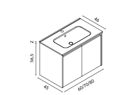 Conjunto mueble de baño Sansa Royo croquis 7