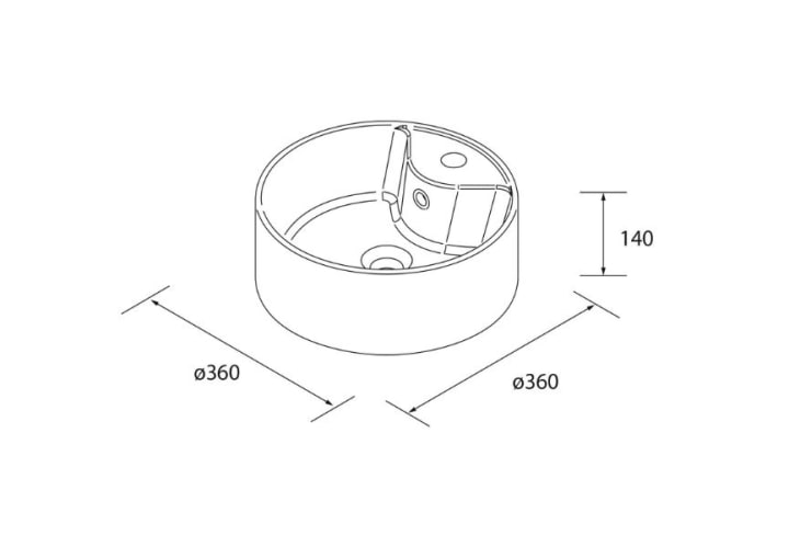 Conjunto mueble de baño con lavabo sobre encimera Born Salgar croquis 6