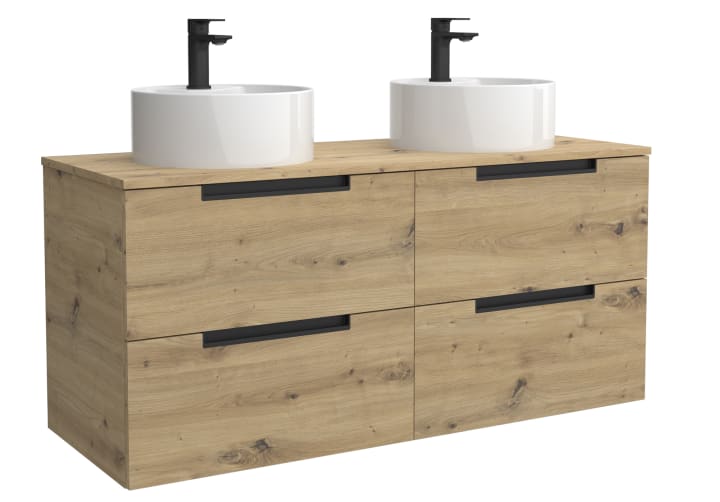 Conjunto mueble de baño Leni Salgar con lavabo sobre encimera principal 3