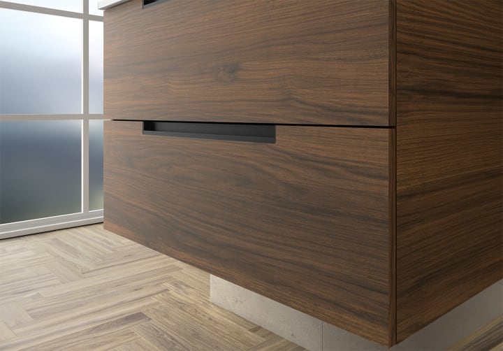 Conjunto mueble de baño Leni Salgar con lavabo sobre encimera detalle 14