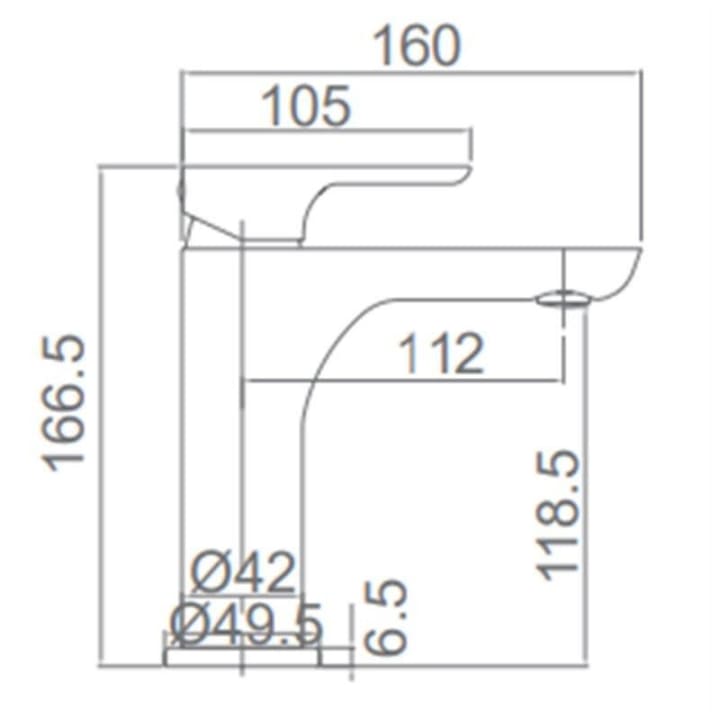 Grifo de lavabo Nassau Imex croquis 2