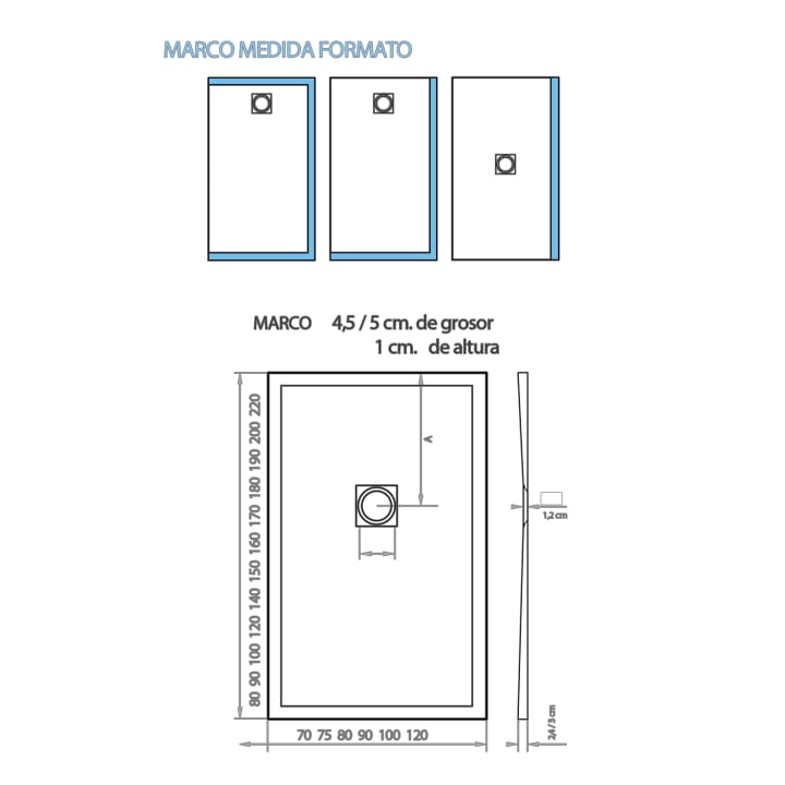Plato de ducha resina Frame Bruntec croquis 9