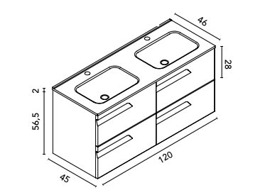Conjunto mueble de baño Vitale Royo croquis 10